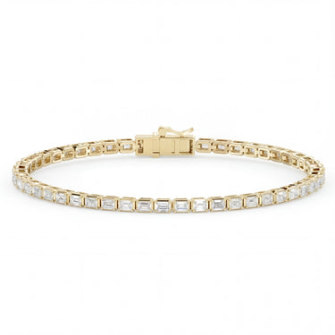 Sideways Emerald Cut Diamond Tennis Bracelet 3.3CTW - Beyon Diamond