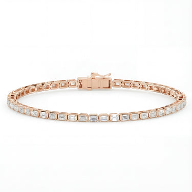 Sideways Emerald Cut Diamond Tennis Bracelet 3.3CTW - Beyon Diamond