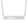 Sideways Engravable Diamond Bar Necklace 0.25CT - Beyon Diamond