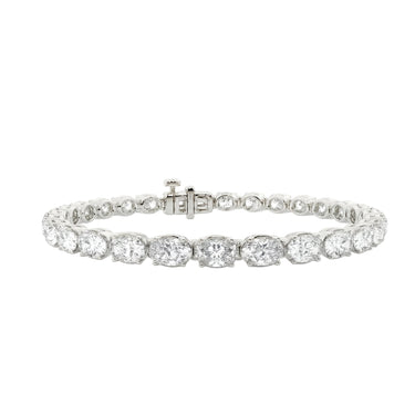 Sideways Oval Cut Diamond Tennis Bracelet 4CTW - Beyon Diamond