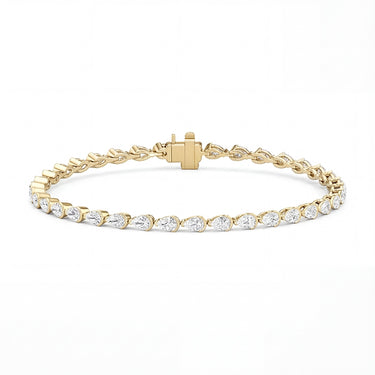 Sideways Pear Cut Diamond Tennis Bracelet 2.75CTW - Beyon Diamond