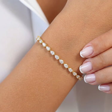 Sideways Pear Cut Diamond Tennis Bracelet 2.75CTW - Beyon Diamond
