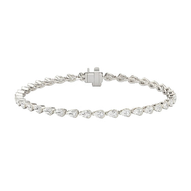 Sideways Pear Cut Diamond Tennis Bracelet 2.75CTW - Beyon Diamond