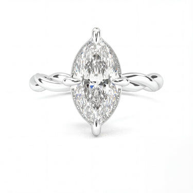 Solitaire Floral Twisted Engagement Ring - Marquise Cut - Beyon Diamond