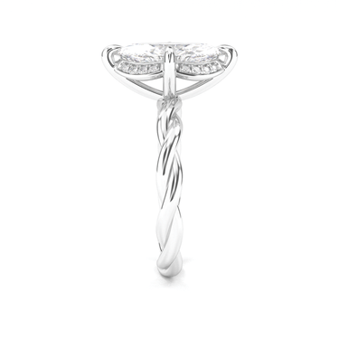 Solitaire Floral Twisted Engagement Ring - Marquise Cut - Beyon Diamond