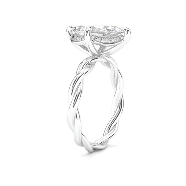 Solitaire Floral Twisted Engagement Ring - Marquise Cut - Beyon Diamond