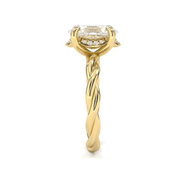 Solitaire Floral Twisted Engagement Ring - Oval Cut - Beyon Diamond