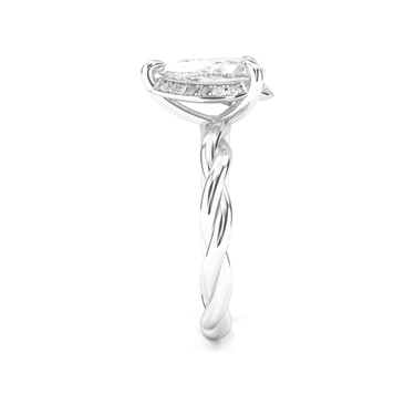Solitaire Floral Twisted Engagement Ring - Pear Cut - Beyon Diamond