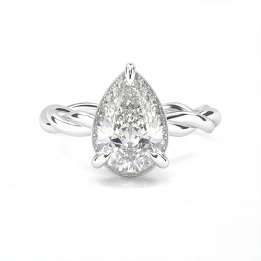 Solitaire Floral Twisted Engagement Ring - Pear Cut - Beyon Diamond