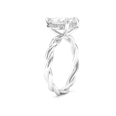 Solitaire Floral Twisted Engagement Ring - Pear Cut - Beyon Diamond