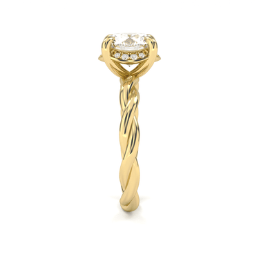 Solitaire Floral Twisted Engagement Ring - Round Cut - Beyon Diamond