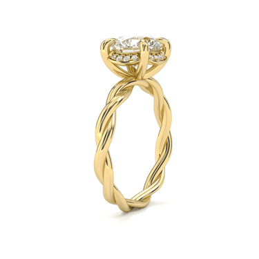 Solitaire Floral Twisted Engagement Ring - Round Cut - Beyon Diamond
