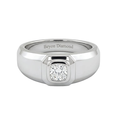 Solitaire Twin Dome Diamond Men's Ring - Beyon Diamond