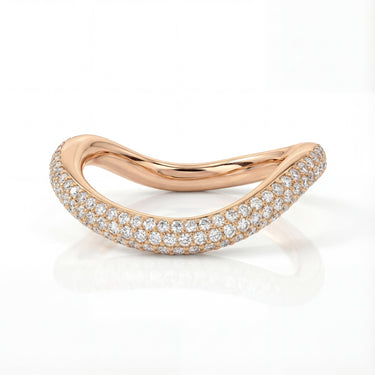 The Pave Curve Wave Wedding Band 0.5 CTW - Beyon Diamond