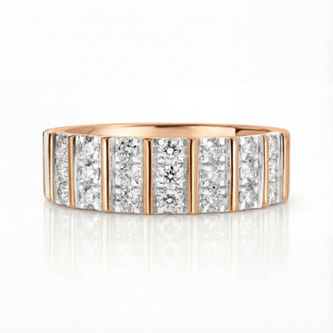Three Row Fluted Diamond Ring 1.35 CTW - Beyon Diamond