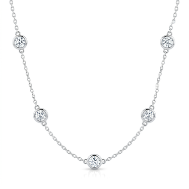 Bezel Set Diamond Station Necklace