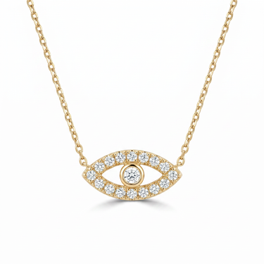 Pavé Diamond Evil Eye Necklace
