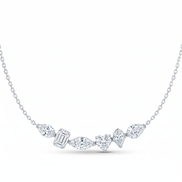 Mixed Shape Diamond Bar Necklace