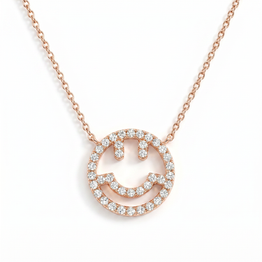 Diamond Smiley Face Necklace