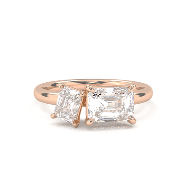 Toi Et Moi Engagement Ring - Emerald Cut - Beyon Diamond