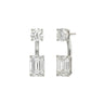 Toi et Moi Round and Emerald Diamond Front - Back Stud Earrings - Beyon Diamond