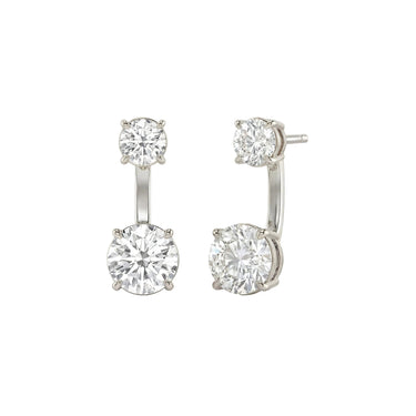 Toi et Moi Round Diamond Front - Back Stud Earrings - Beyon Diamond