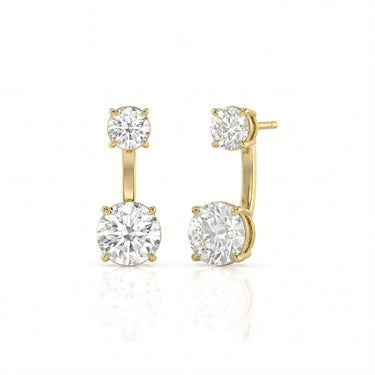 Toi et Moi Round Diamond Front - Back Stud Earrings - Beyon Diamond