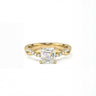 Twisted Side Stone Solitaire Asscher Cut Diamond Ring - Beyon Diamond
