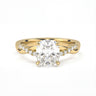 Twisted Side Stone Solitaire Cushion Cut Diamond Ring - Beyon Diamond