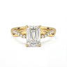 Twisted Side Stone Solitaire Emerald Cut Diamond Ring - Beyon Diamond