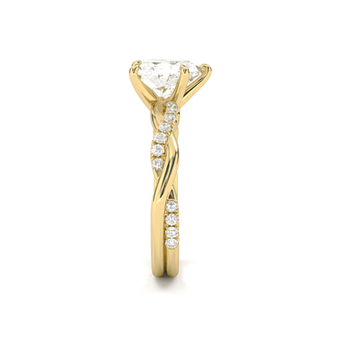 Twisted Side Stone Solitaire Heart Cut Diamond Ring - Beyon Diamond