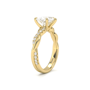 Twisted Side Stone Solitaire Heart Cut Diamond Ring - Beyon Diamond