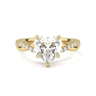 Twisted Side Stone Solitaire Heart Cut Diamond Ring - Beyon Diamond