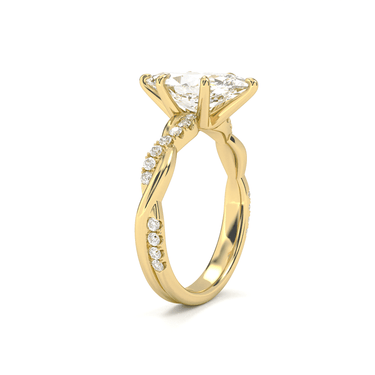Twisted Side Stone Solitaire Marquise Cut Diamond Ring - Beyon Diamond