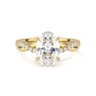 Twisted Side Stone Solitaire Oval Cut Diamond Ring - Beyon Diamond