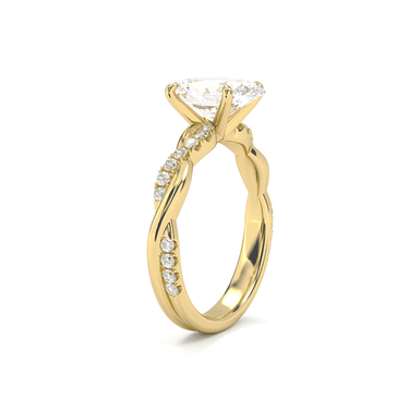Twisted Side Stone Solitaire Oval Cut Diamond Ring - Beyon Diamond