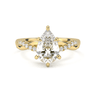 Twisted Side Stone Solitaire Pear Cut Diamond Ring - Beyon Diamond