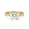 Twisted Side Stone Solitaire Round Cut Diamond Ring - Beyon Diamond