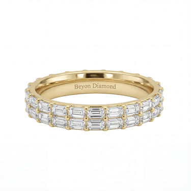 Two - Row Emerald Cut Diamond Wedding Band 2CTW - Beyon Diamond