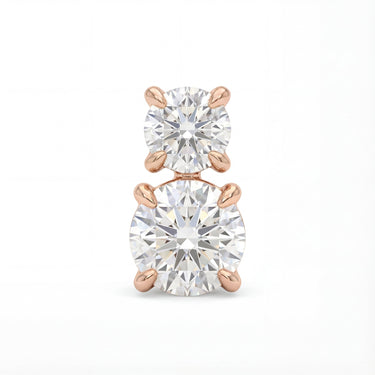 Two - Stone Diamond Stud Earrings - Beyon Diamond