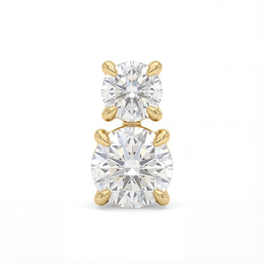 Two - Stone Diamond Stud Earrings - Beyon Diamond