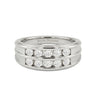 Two - Tone Channel Set 2 Row Diamond Men's Ring - Beyon Diamond