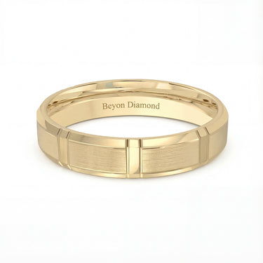 Vertical Stripe Beveled Edge Men's Band - Beyon Diamond