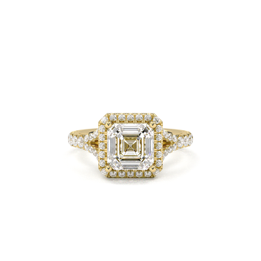 Vintage Halo Pavé Asscher Cut Diamond Ring - Beyon Diamond