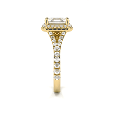 Vintage Halo Pavé Asscher Cut Diamond Ring - Beyon Diamond