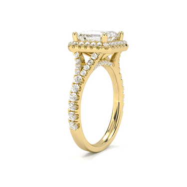 Vintage Halo Pavé Asscher Cut Diamond Ring - Beyon Diamond