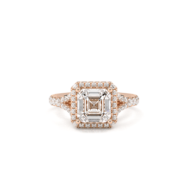 Vintage Halo Pavé Asscher Cut Diamond Ring - Beyon Diamond