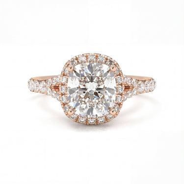 Vintage Halo Pavé Cushion Cut Diamond Ring - Beyon Diamond