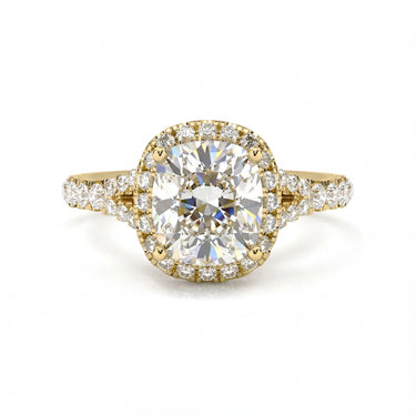 Vintage Halo Pavé Cushion Cut Diamond Ring - Beyon Diamond