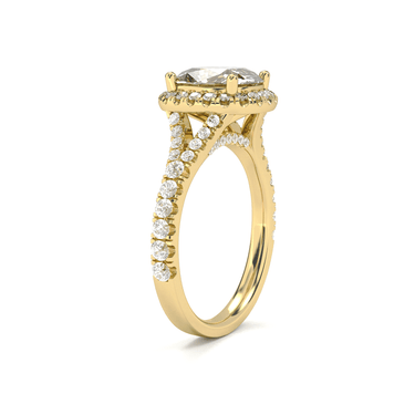 Vintage Halo Pavé Cushion Cut Diamond Ring - Beyon Diamond